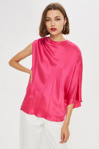 Topshop Asymmetric Kimono Top by Boutique in Pink | oriental inspired | one sleeve