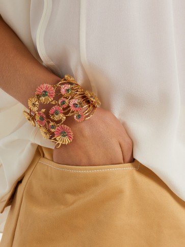 AURÉLIE BIDERMANN Athina floral gold-plated cuff ~ beautiful flower jewellery