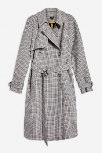 Topshop Belted Check Print Trench Coat | stylish autumn outerwear