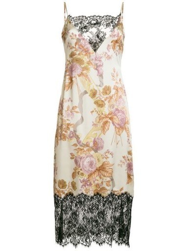CHRISTOPHER KANE valence cami dress | luxe lace trim floral slip - flipped