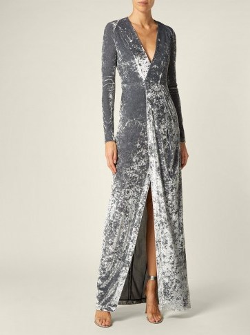 GALVAN Cloud silver hammered velvet gown ~ luxe event wear - flipped
