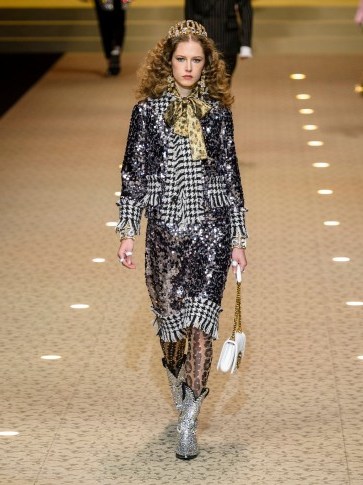 DOLCE & GABBANA Contrast-panel sequin-embellished jacket ~ Italian glamour - flipped
