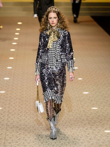 DOLCE & GABBANA Contrast-panel sequin-embellished jacket ~ Italian glamour
