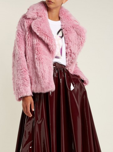 MSGM Pink Cropped faux-fur jacket ~ luxe winter coats