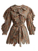 HORROR VACUI Deus floral-print cotton scalloped edge blouse | romantic ruffled top