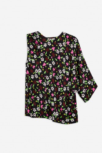 Boutique Ditsy Print Kimono Top / floral one sleeve