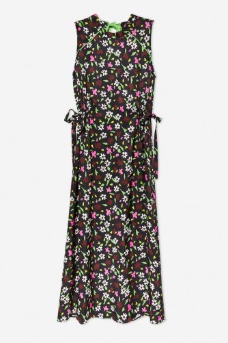 TOPSHOP Boutique Ditsy Print Midi Dress / floral / tie side - flipped
