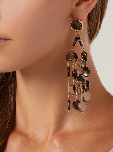 ROSANTICA BY MICHELA PANERO Faville brown beaded chandelier earrings ~ event statement jewellery - flipped