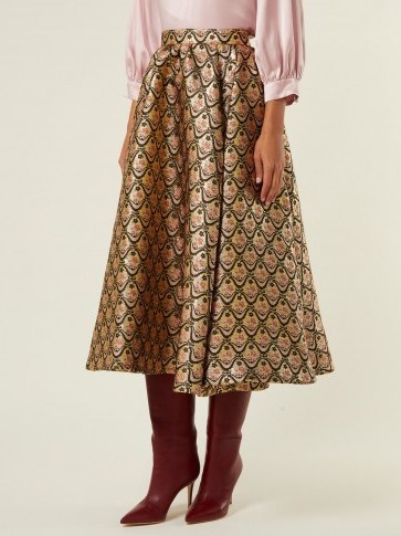 ROCHAS Floral-brocade midi skirt – opulent printed fabrics - flipped