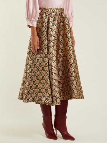 ROCHAS Floral-brocade midi skirt – opulent printed fabrics