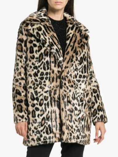 FRAME DENIM Cheetah print faux fur coat / casual glamour - flipped