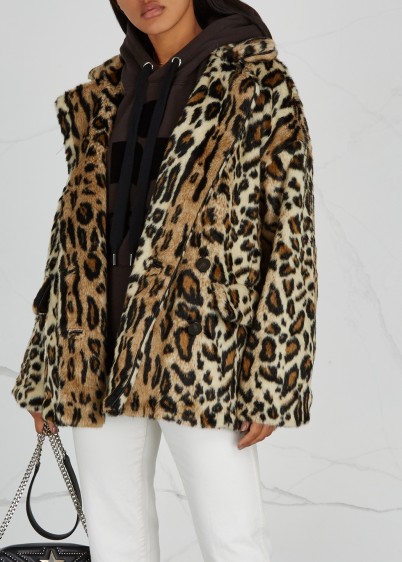 FREE PEOPLE Kate leopard-print faux fur coat / animal prints / fluffy jackets