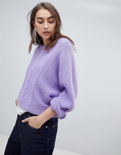 Gestuz adel pullover fluffy jumper purple – soft feel knitwear