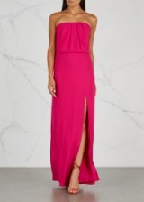 HALSTON HERITAGE Pink strapless georgette gown ~ draped back detail