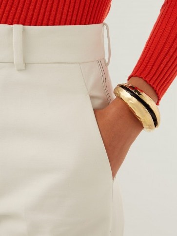 MARNI Hammered gold-tone metal cuff ~ contemporary statement jewellery - flipped