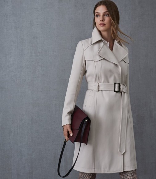 REISS HURLEY BELTED MAC NEUTRAL ~ chic autumn coat