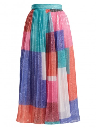 MARY KATRANTZOU Ilona pleated sequinned skirt ~ sparkly pleats