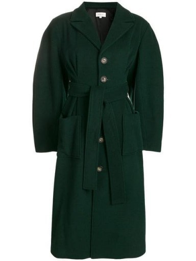 ISA ARFEN Roxie coat in Bottle-Green | autumn colours - flipped