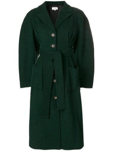 ISA ARFEN Roxie coat in Bottle-Green | autumn colours
