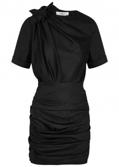 ISABEL MARANT ÉTOILE Oria black ruched twill dress – lbd – French chic - flipped