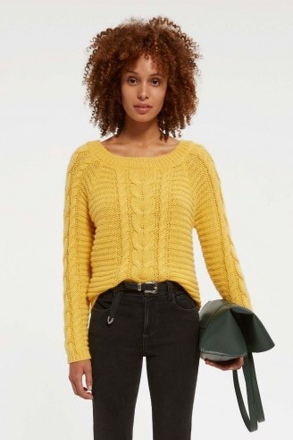 REBECCA MINKOFF Juna Sweater in Yellow | autumn knitwear - flipped
