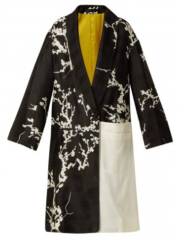 HAIDER ACKERMANN Leonotis cherry-blossom jacquard coat ~ chic outerwear - flipped
