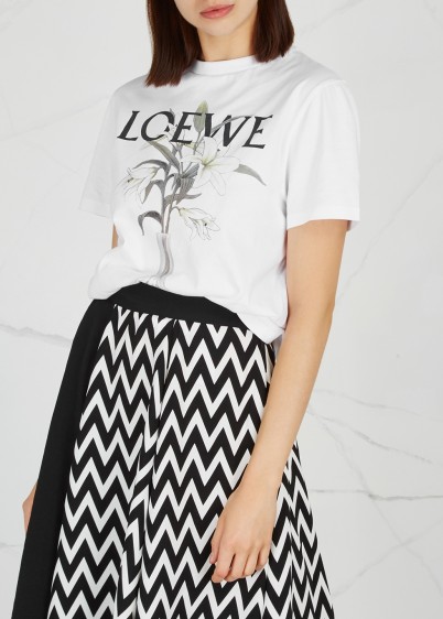 LOEWE Off-white printed cotton T-shirt / logo print tee