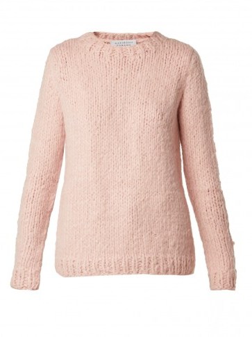 GABRIELA HEARST Luiz pink round-neck cashmere sweater ~ luxe knitwear - flipped