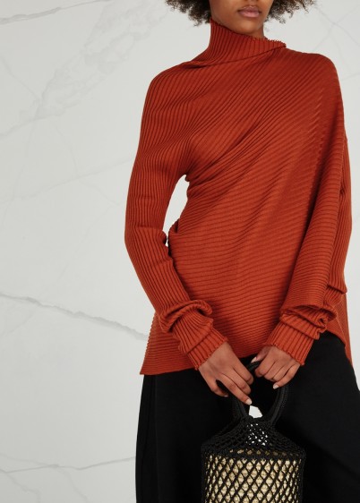 MARQUES’ALMEIDA Ochré handkerchief wool jumper | chic knitwear | autumn tones