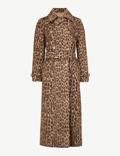 MAX MARA Fiacre leopard-print wool-blend trench coat in camel. BROWN ANIMAL PRINTS