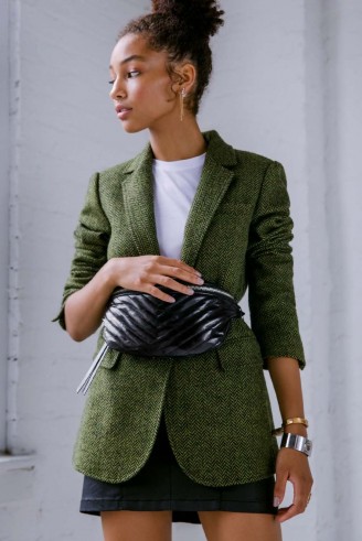 REBECCA MINKOFF Merilee Green Tweed Jacket | autumn colours