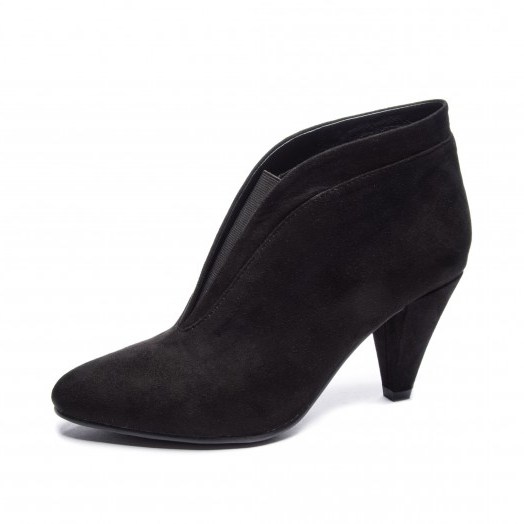 CL by Laundry NEVINE ANKLE BOOTIE Black – cone heel boot - flipped