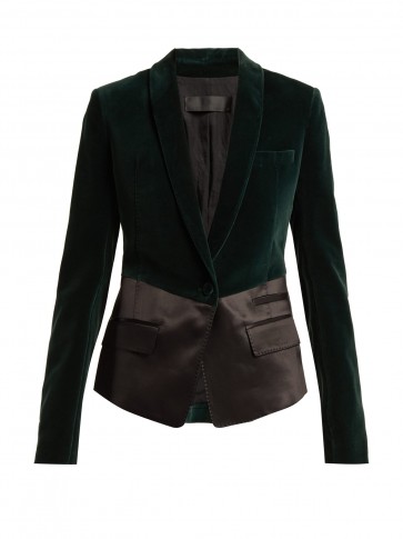 HAIDER ACKERMANN Nyssa single-breasted green velvet blazer ~ chic tailored jackets