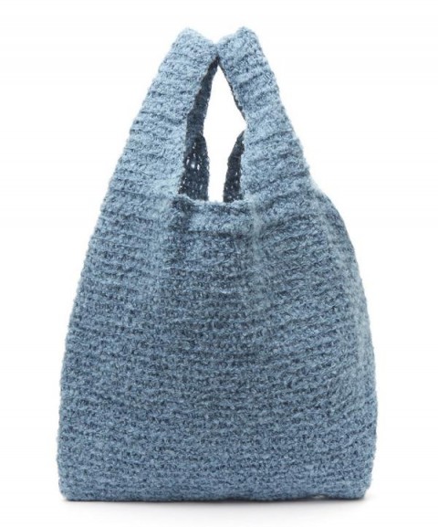 Orco Knitted Shopper Bag in Blue | wool mix bags
