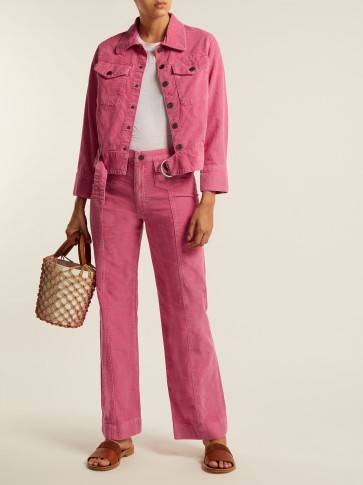 M.I.H JEANS Paradise pink corduroy wide-leg trousers – casual cord pants