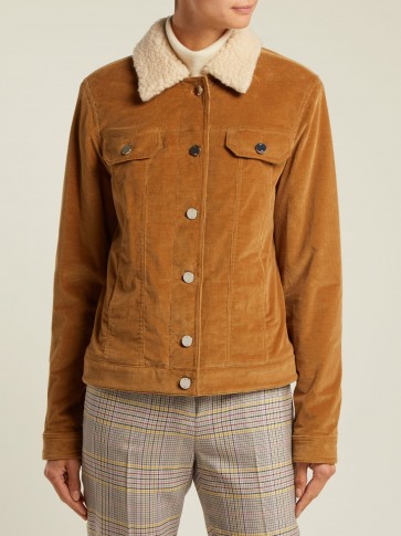 GABRIELA HEARST Pascoal camel-brown corduroy cashmere-shearling jacket – cord autumn jackets