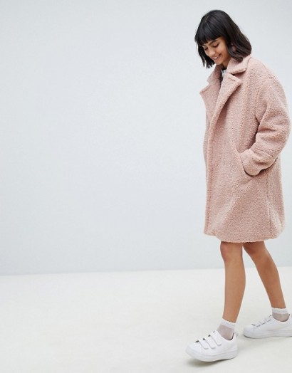 Paul & Joe Sister teddy fur coat Pink – luxe style autumn coats