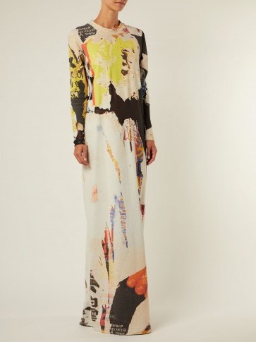 MARQUES’ALMEIDA Poster-print cotton-blend jersey maxi dress ~ bold prints - flipped