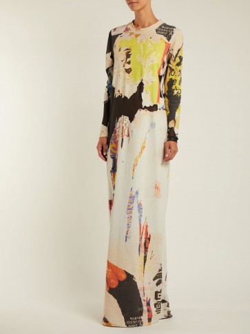 MARQUES’ALMEIDA Poster-print cotton-blend jersey maxi dress ~ bold prints