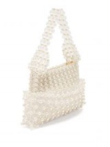 SHRIMPS Quinn cream faux-pearl embellished clutch / small vintage style handbag / luxury accessory