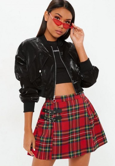 MISSGUIDED red checked mini skirt / A-line tartan skirts - flipped