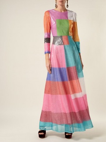 MARY KATRANTZOU Rosalba colour-block sequinned dress ~ milticoloured event gown - flipped