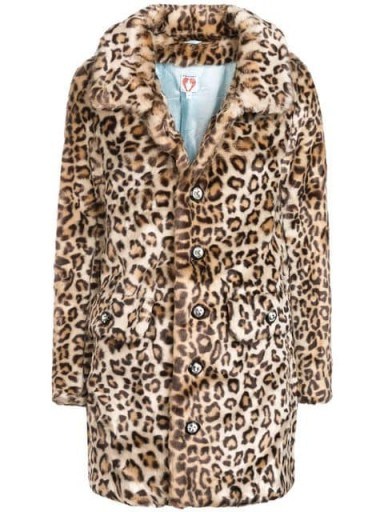 SHRIMPS leopard print faux fur coat / brown tone animal prints - flipped