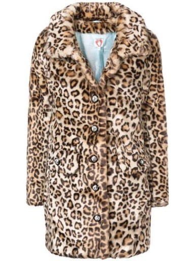 SHRIMPS leopard print faux fur coat / brown tone animal prints