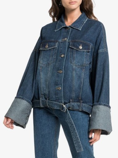 SJYP Denim Jackets With Roll Up Cuffs | oversized jackets - flipped