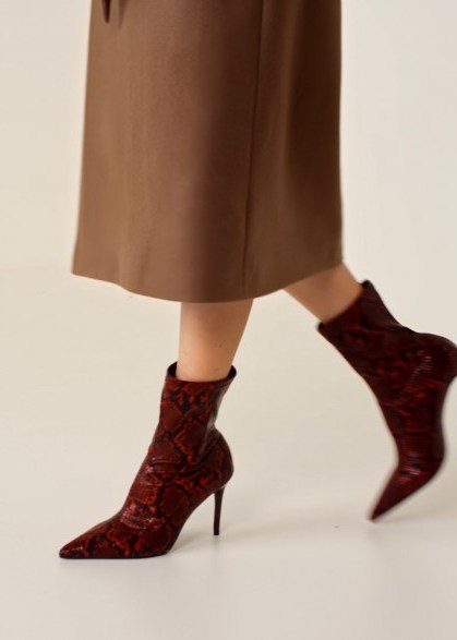 MANGO Snake-effect ankle boots | reptile prints | autumnal colours - flipped