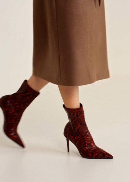 MANGO Snake-effect ankle boots | reptile prints | autumnal colours