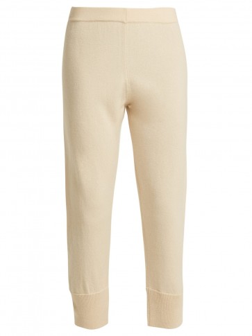 ALLUDE Beige Straight-leg cashmere track pants ~ casual luxe