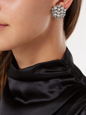 RYAN STORER Swarovski crystal clip-on earrings ~ pure evening glamour - flipped