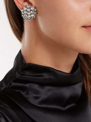 RYAN STORER Swarovski crystal clip-on earrings ~ pure evening glamour